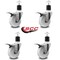 Service Caster 4'' Nylon Swivel 1-7/8'' Expanding Stem Caster Set Total Lock Brake, 4PK SCC-EXTTL20S414-NYS-178-4 - alternate 2